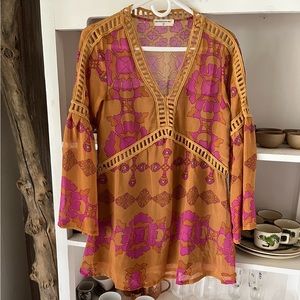 Free People Boho Floral Tunic Mini Dress Size S